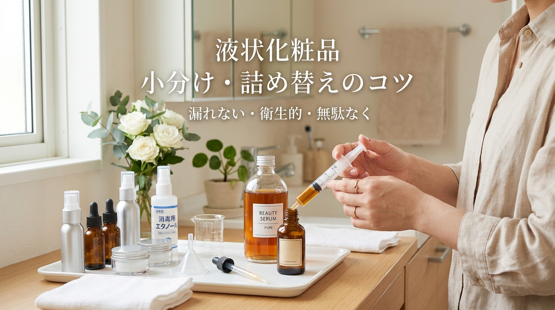 液状化粧品小分けのコツ