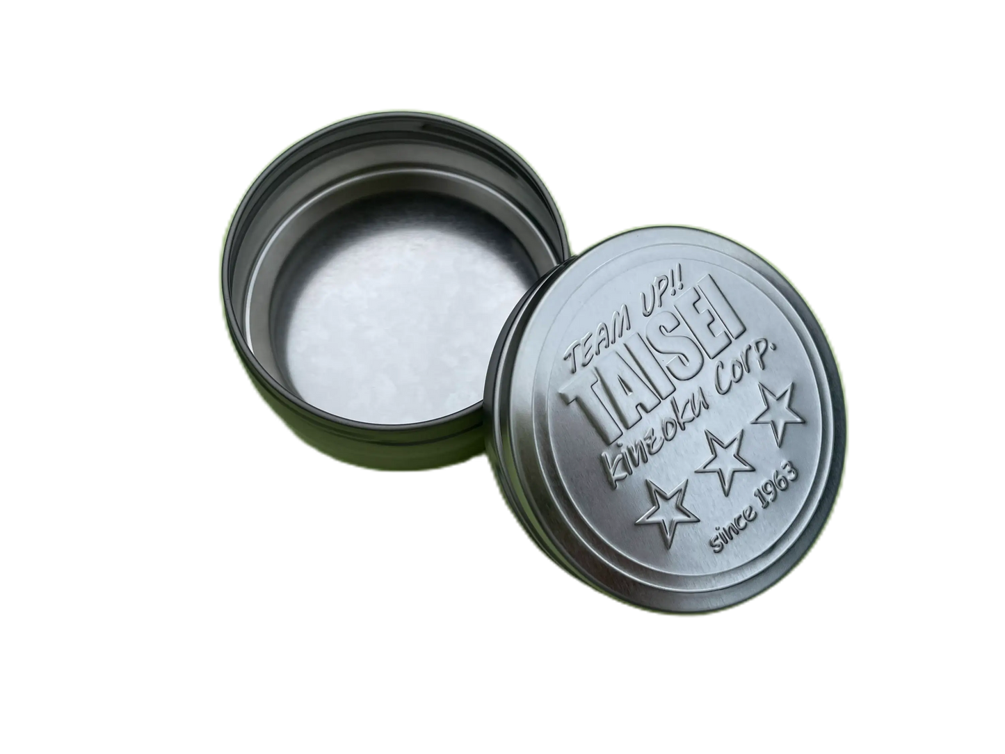 [カスタム]オリジナル刻印（エンボス）のアルミ丸缶 直径62mm×高さ27㎜ - 収納グッズ