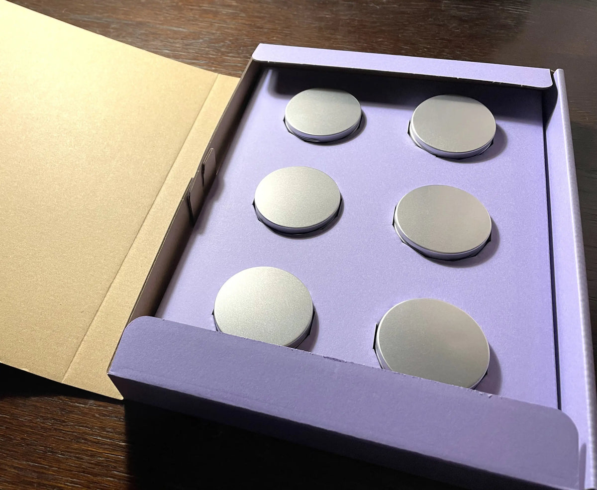 [製造直販]アルミ丸缶6缶セット 直径62mm×高さ22㎜ - 収納グッズ