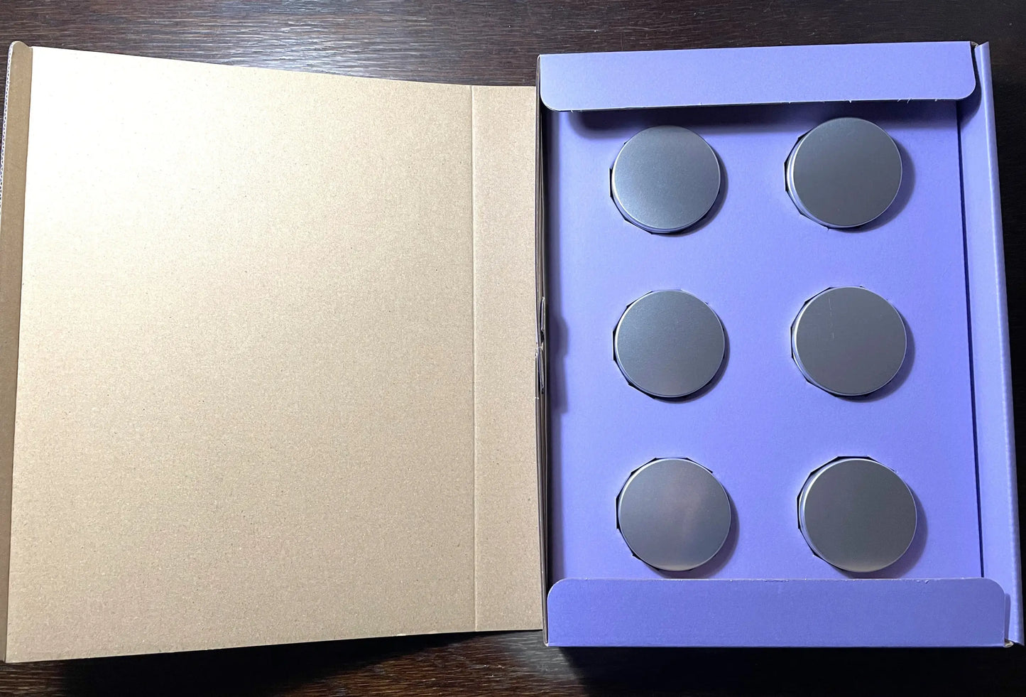 [高級アウトレット品]アルミ丸缶6缶セット 直径50mm×高さ23mm - 収納グッズ