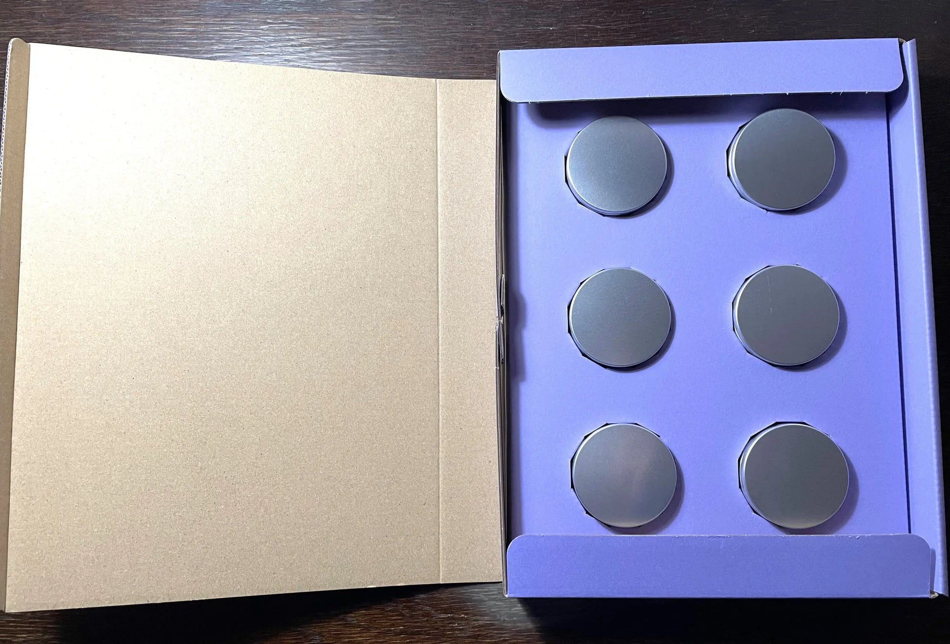 [高級アウトレット品]アルミ丸缶6缶セット 直径50mm×高さ23mm - 収納グッズ