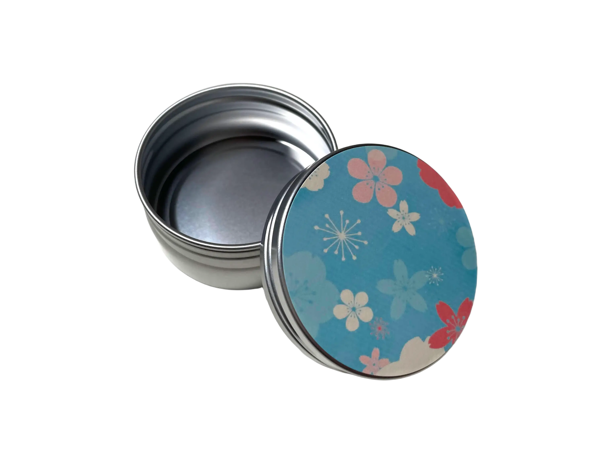 [カスタム]和柄シールアルミ丸缶６缶セット　直径62mm×高さ27㎜ - 収納グッズ